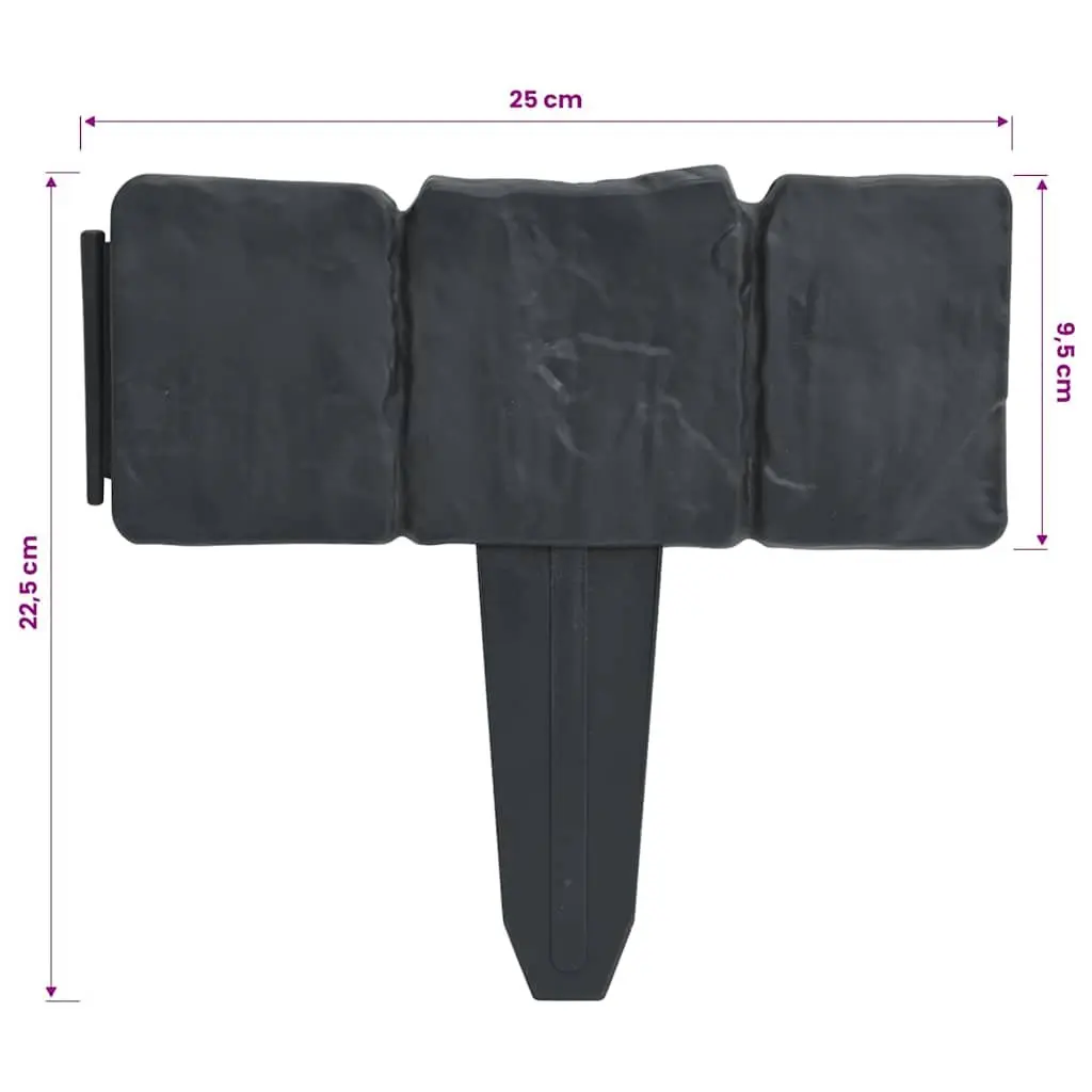 41-Piece Stone Look Plastic Lawn Edging 10m