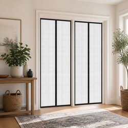 Black Insect Door Curtains 2 pcs with Magnet Blocks 200x80 cm