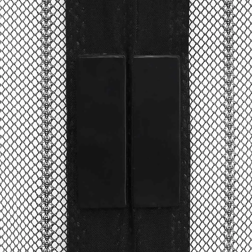 Black Insect Door Curtains 2 pcs with Magnet Blocks 200x80 cm