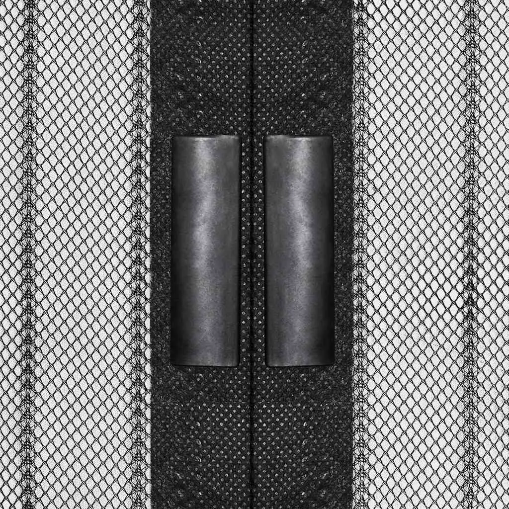 Insect Door Curtains Water-resistant Polyester Mesh 210x90 cm Black 2 Piece