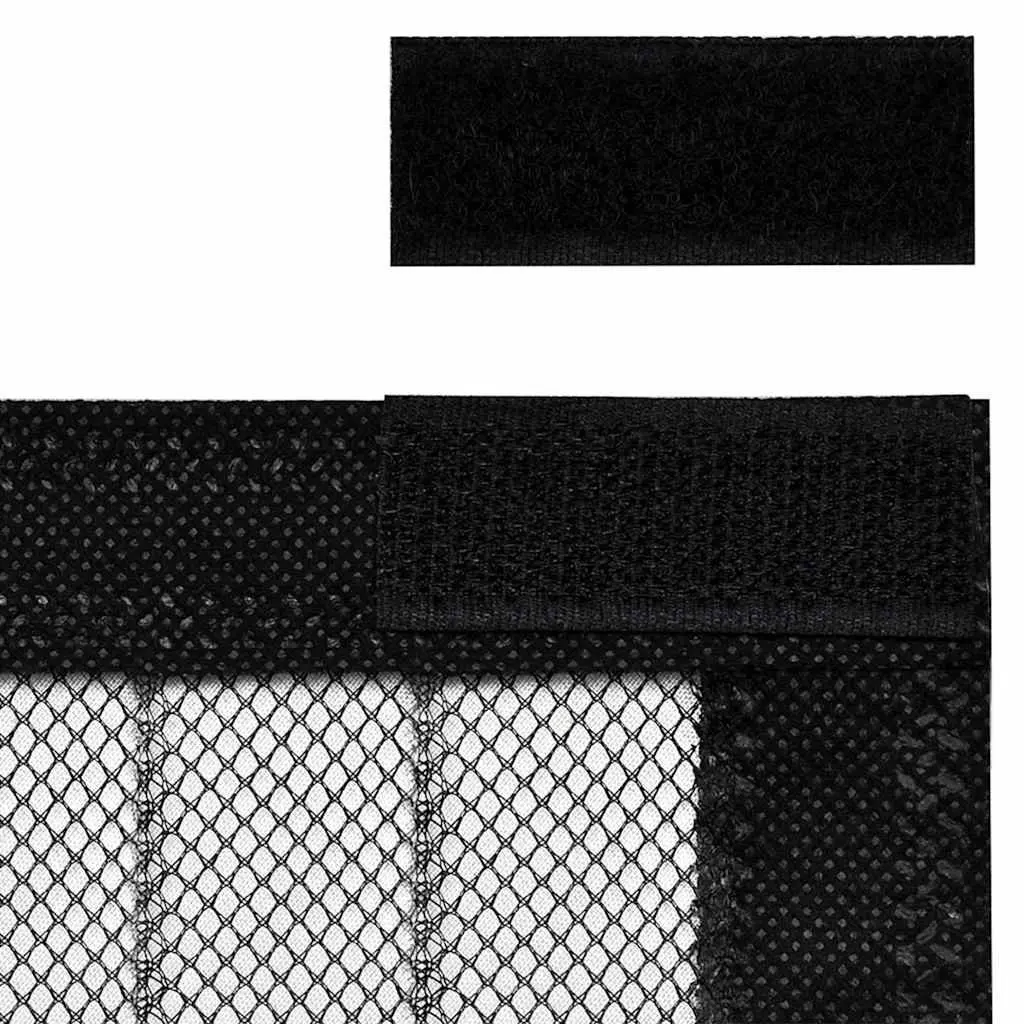 Insect Door Curtains Water-resistant Polyester Mesh 210x90 cm Black 2 Piece