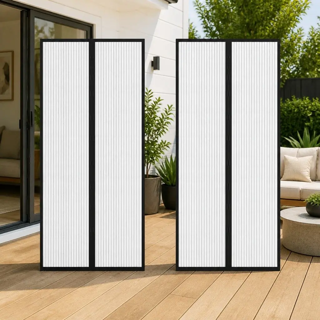 Insect Door Curtains Water-resistant Polyester Mesh 220x100 cm Black 2 Piece