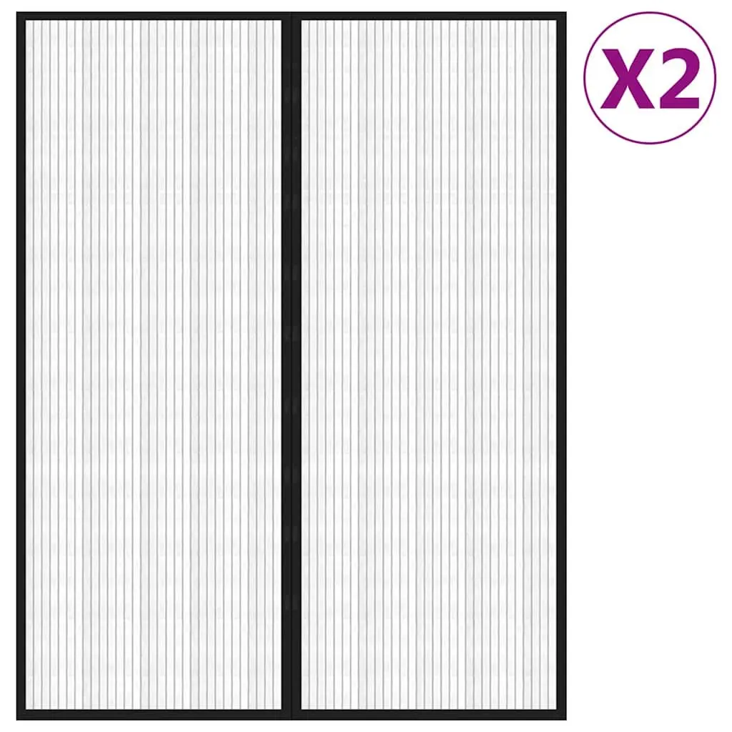 Insect Door Curtains with Magnet Blocks, Black