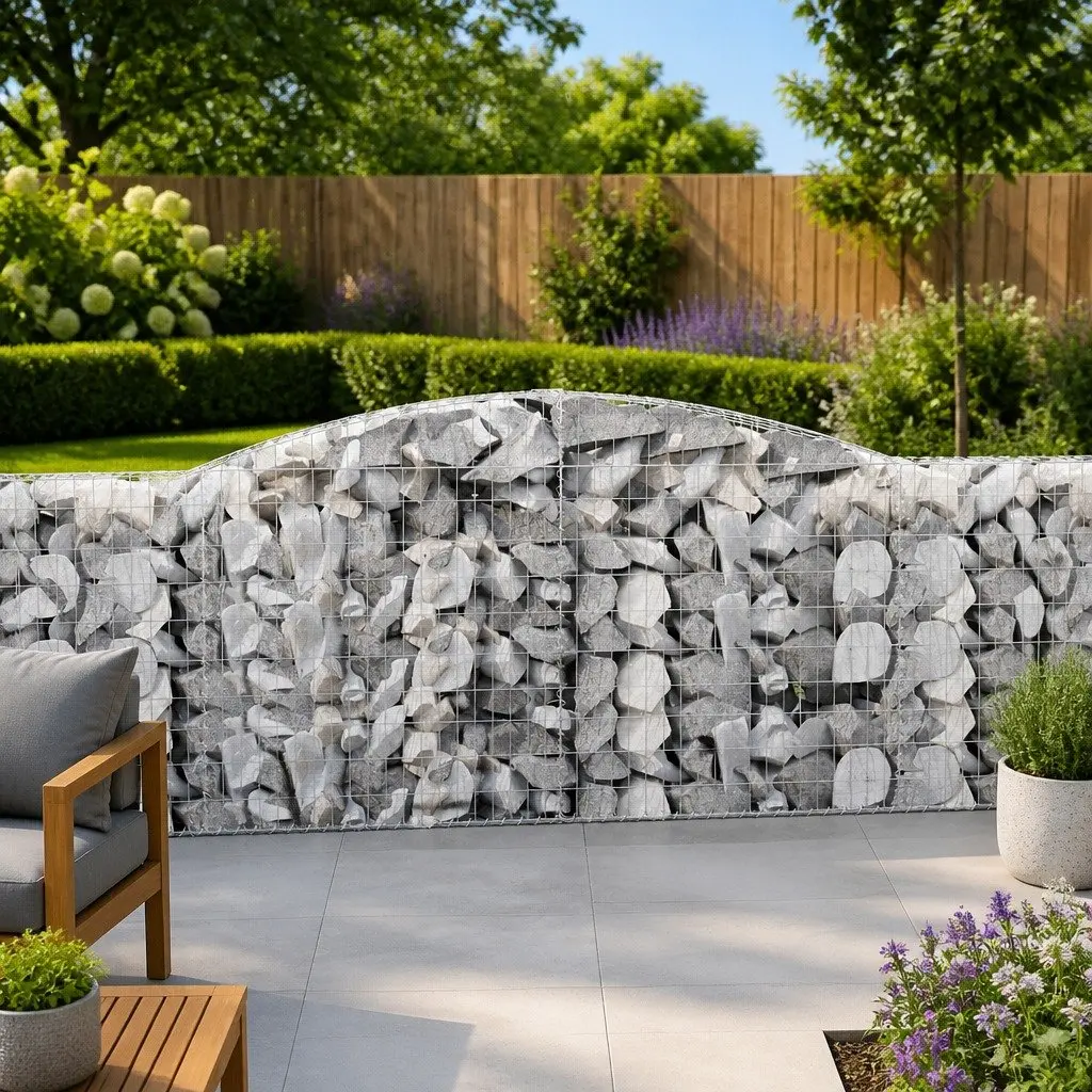 Arched Gabion Baskets 8 pcs for Garden Barrier