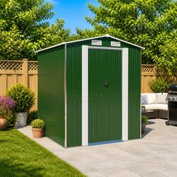 Durable Green Garden Shed for Tools and Equipment