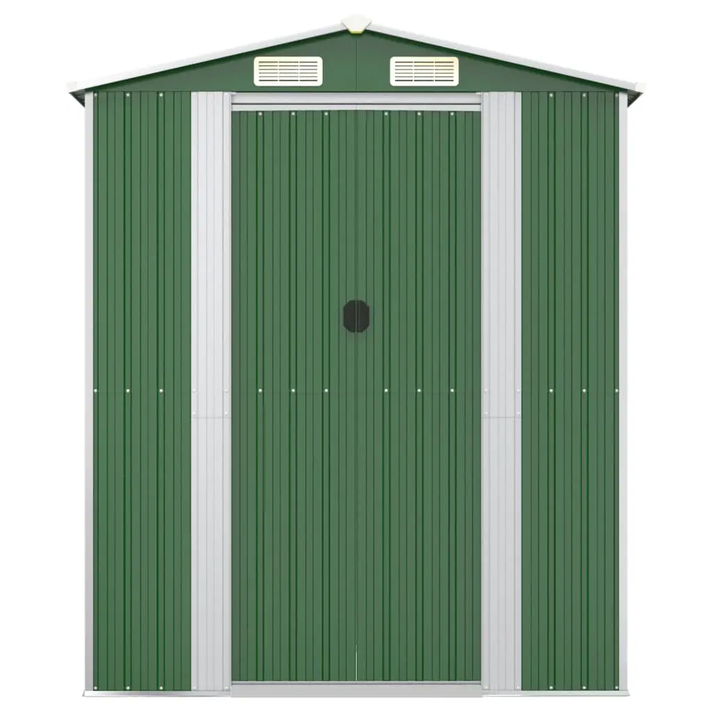 Garden Shed Galvanised Steel Green Outdoor Storage Tool House 192 x 191 x 223 cm