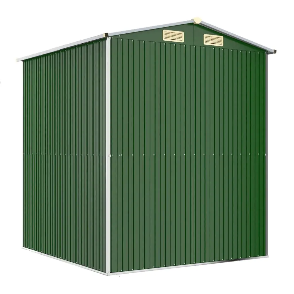 Garden Shed Galvanised Steel Green Outdoor Storage Tool House 192 x 191 x 223 cm