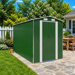 Durable Green Garden Shed for Outdoor Storage