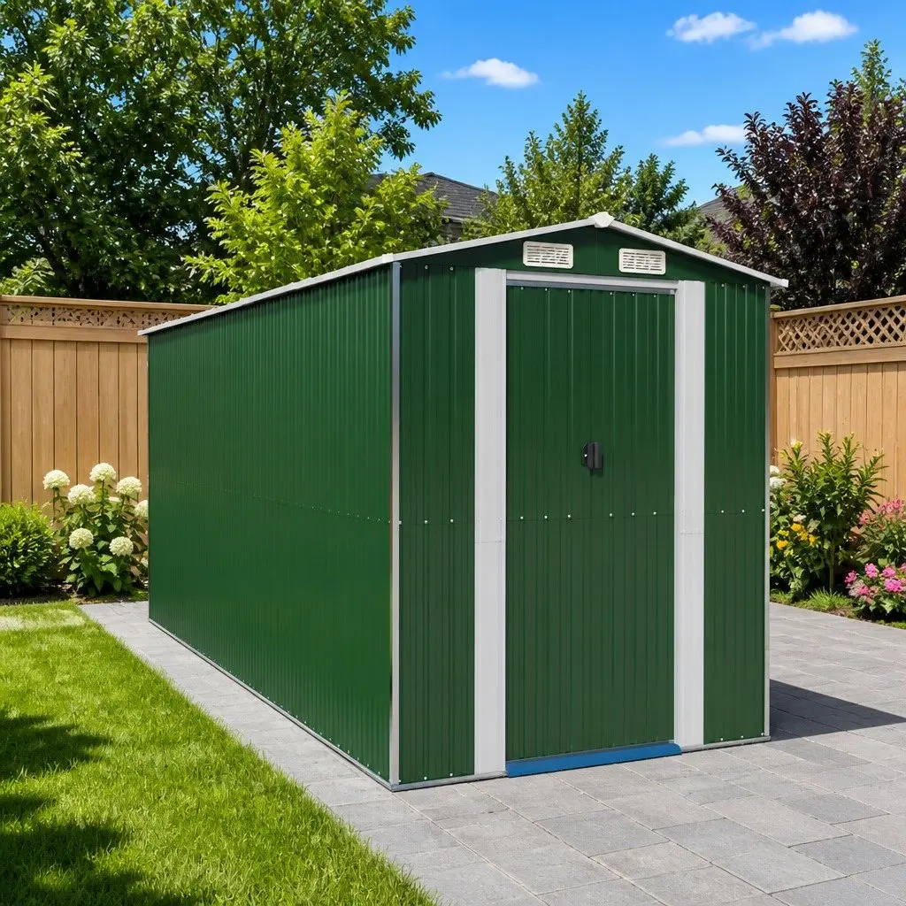 Green Garden Shed for Outdoor Storage