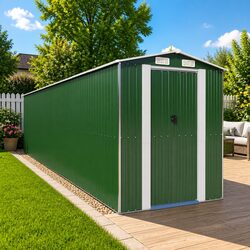 Durable Green Garden Shed for Outdoor Storage