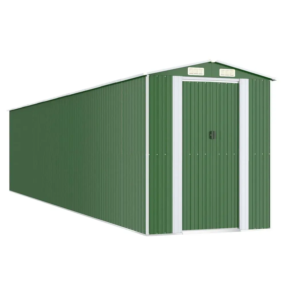 Garden Shed Galvanised Steel 192 x 938 x 223 cm Green