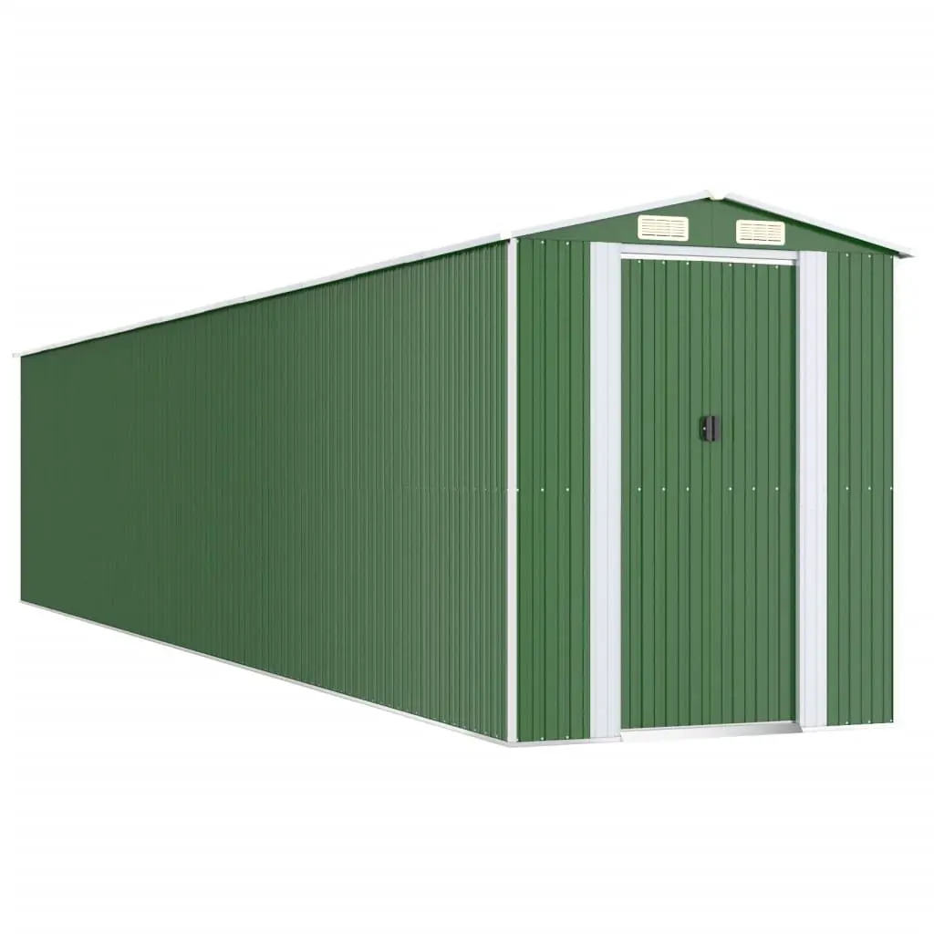 Green Garden Shed with Double Doors for Storage
