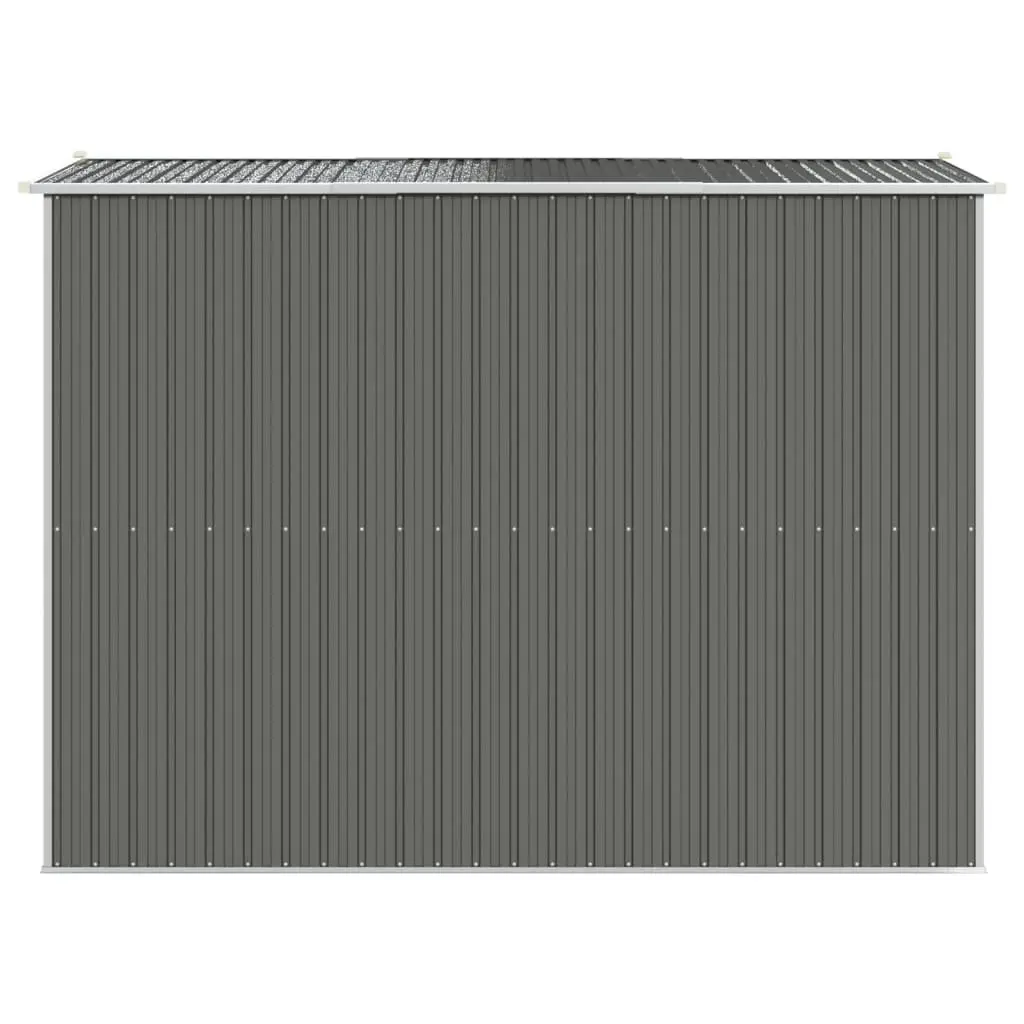 Garden Shed Galvanised Steel Light Grey 192 x 274 x 223 cm Outdoor Storage Tool Equipment House