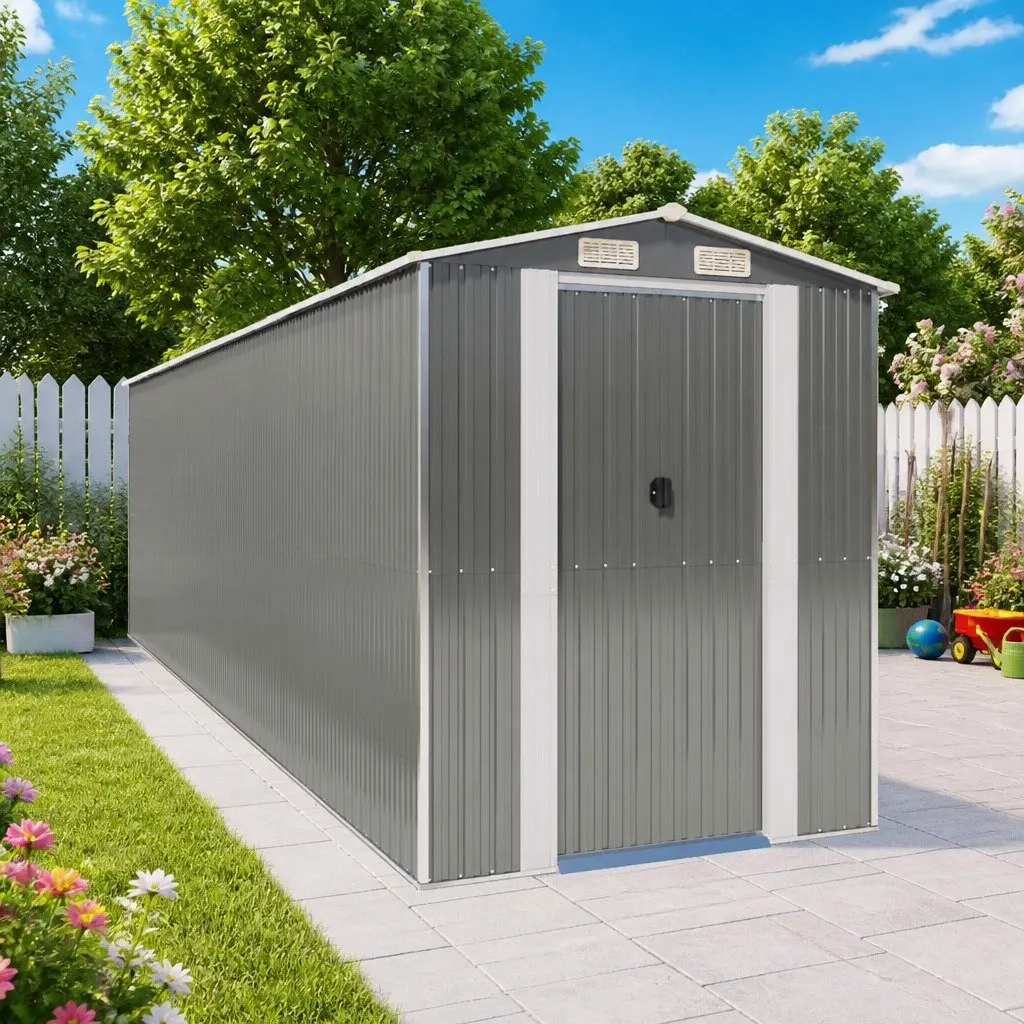 Galvanised Steel Garden Shed for Outdoor Tool Storage
