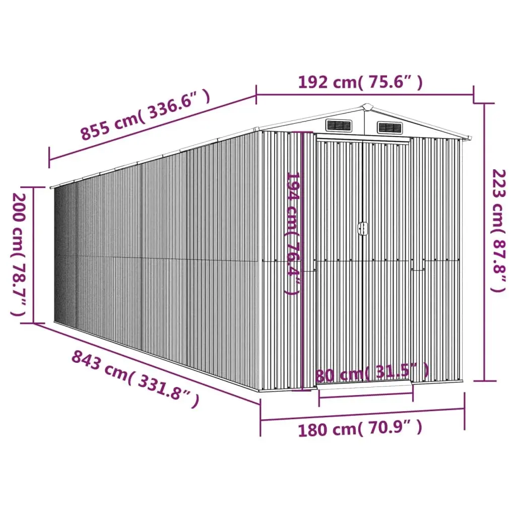 Grey Garden Shed for Secure Outdoor Storage