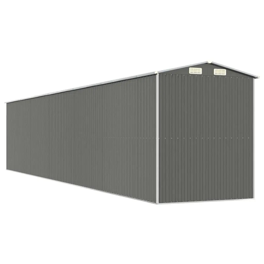 Light Grey Galvanised Steel Garden Shed for Tools
