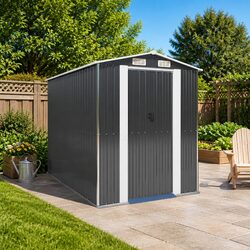 Sturdy Anthracite Garden Shed for Outdoor Storage