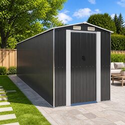 Durable Anthracite Garden Shed for Outdoor Storage