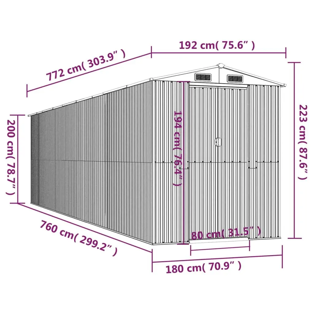 Anthracite Garden Shed for Storage