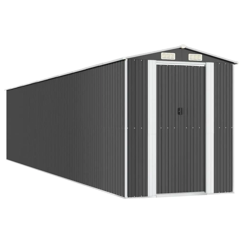 Anthracite Garden Shed with Sliding Gate