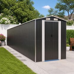 Galvanised Steel Garden Shed for Outdoor Storage 192x102x223cm