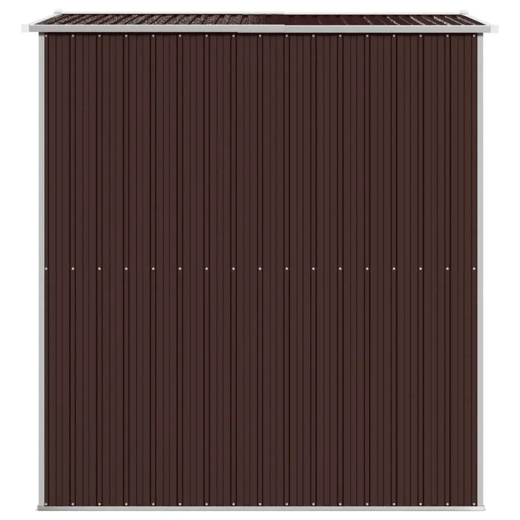 Garden Shed Galvanised Steel 192x191x223 cm Dark Brown
