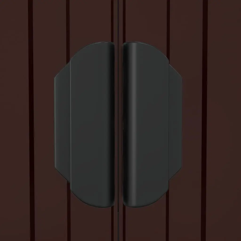 Garden Shed Galvanised Steel 192x191x223 cm Dark Brown