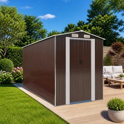 Dark Brown Garden Shed with Durable Galvanised Steel