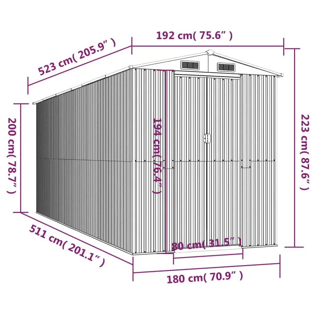 Dark Brown Garden Shed with Durable Galvanised Steel