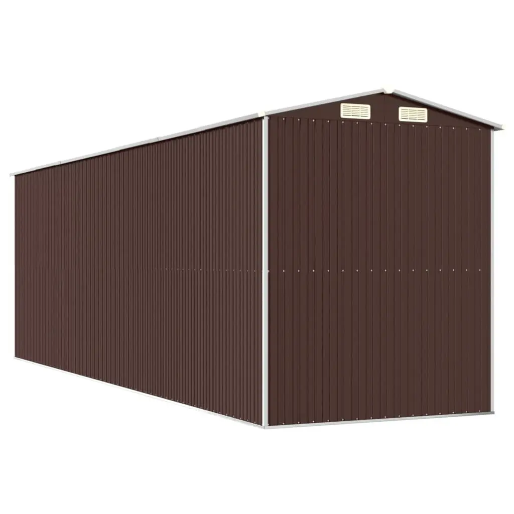 Garden Shed Galvanised Steel Dark Brown 192 x 606 x 223 cm