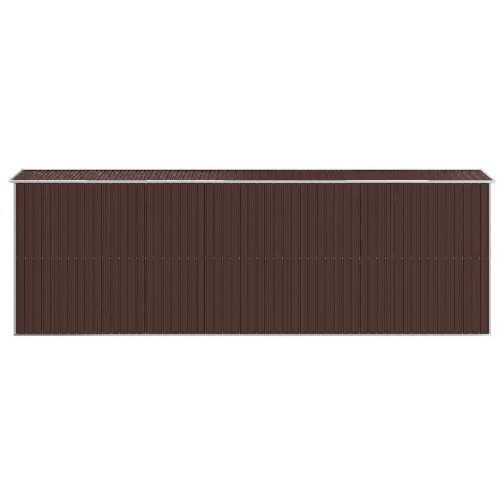 Garden Shed Galvanised Steel Dark Brown 192 x 606 x 223 cm