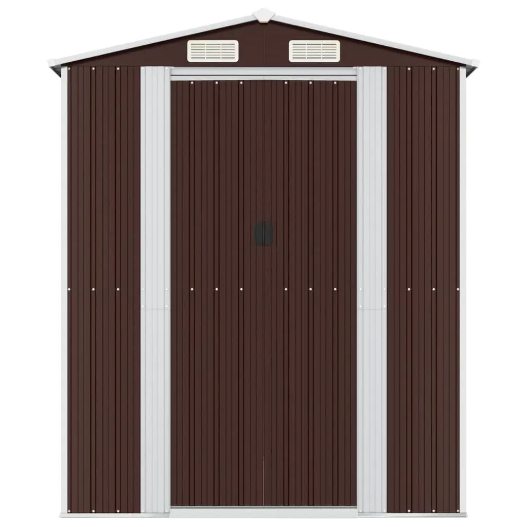 Garden Shed Galvanised Steel Dark Brown Spacious Outdoor Storage Tool House