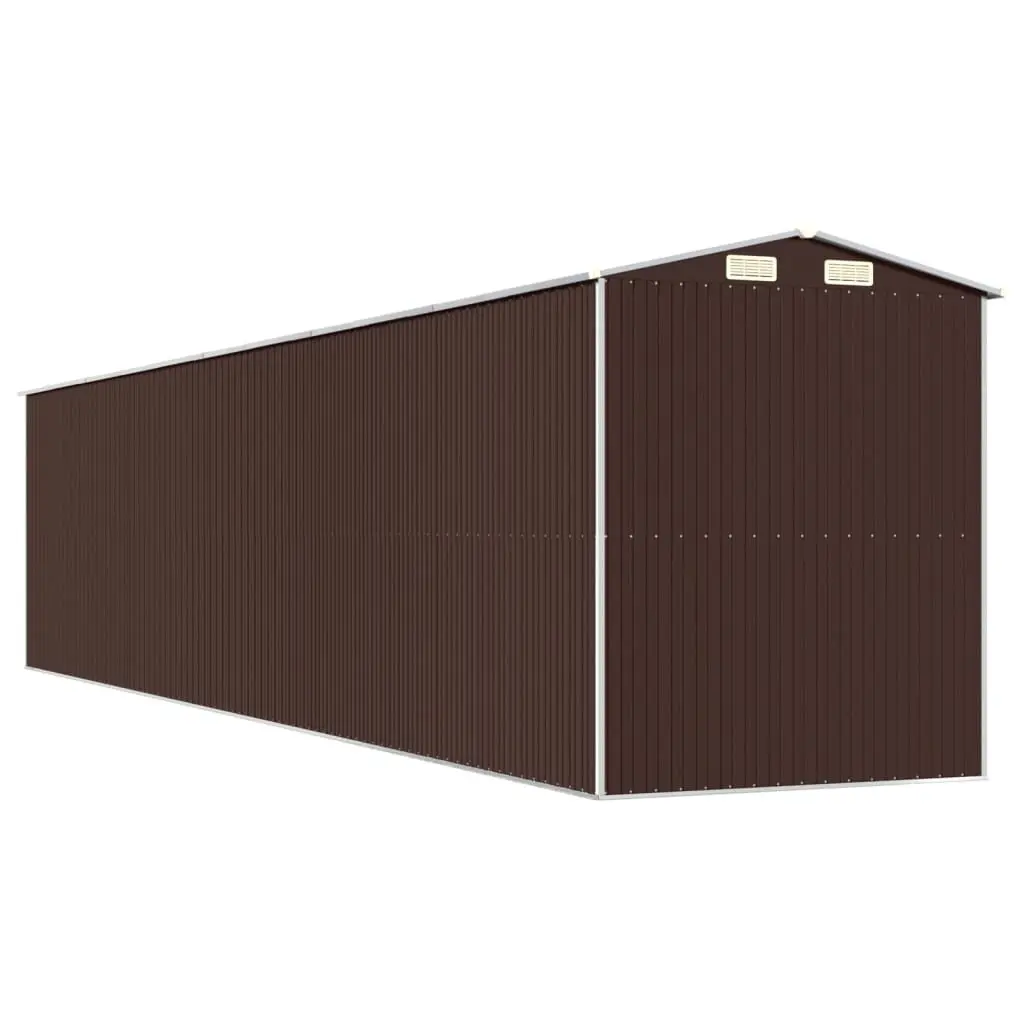 Garden Shed Galvanised Steel Dark Brown Spacious Outdoor Storage Tool House