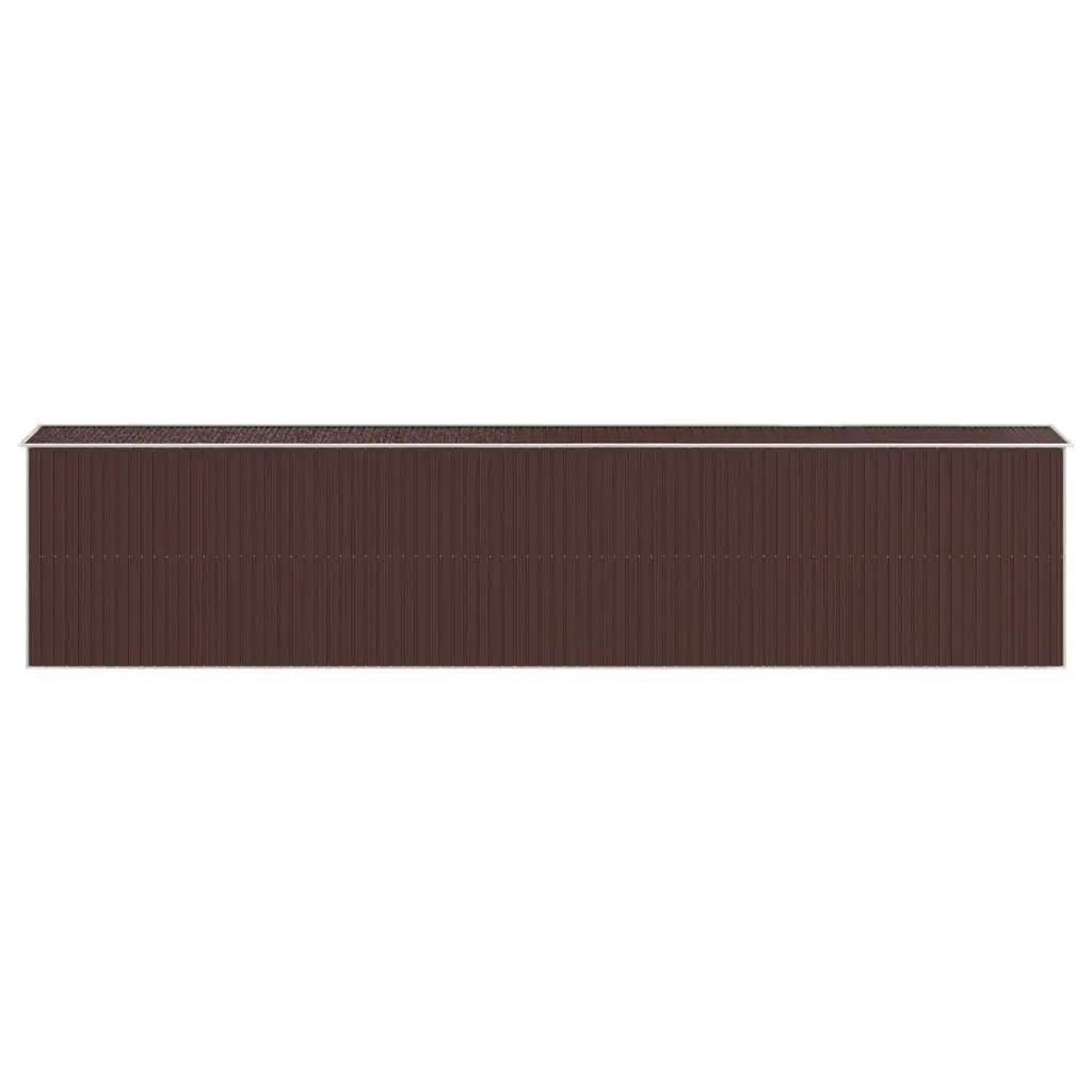 Garden Shed Galvanised Steel Dark Brown Spacious Outdoor Storage Tool House