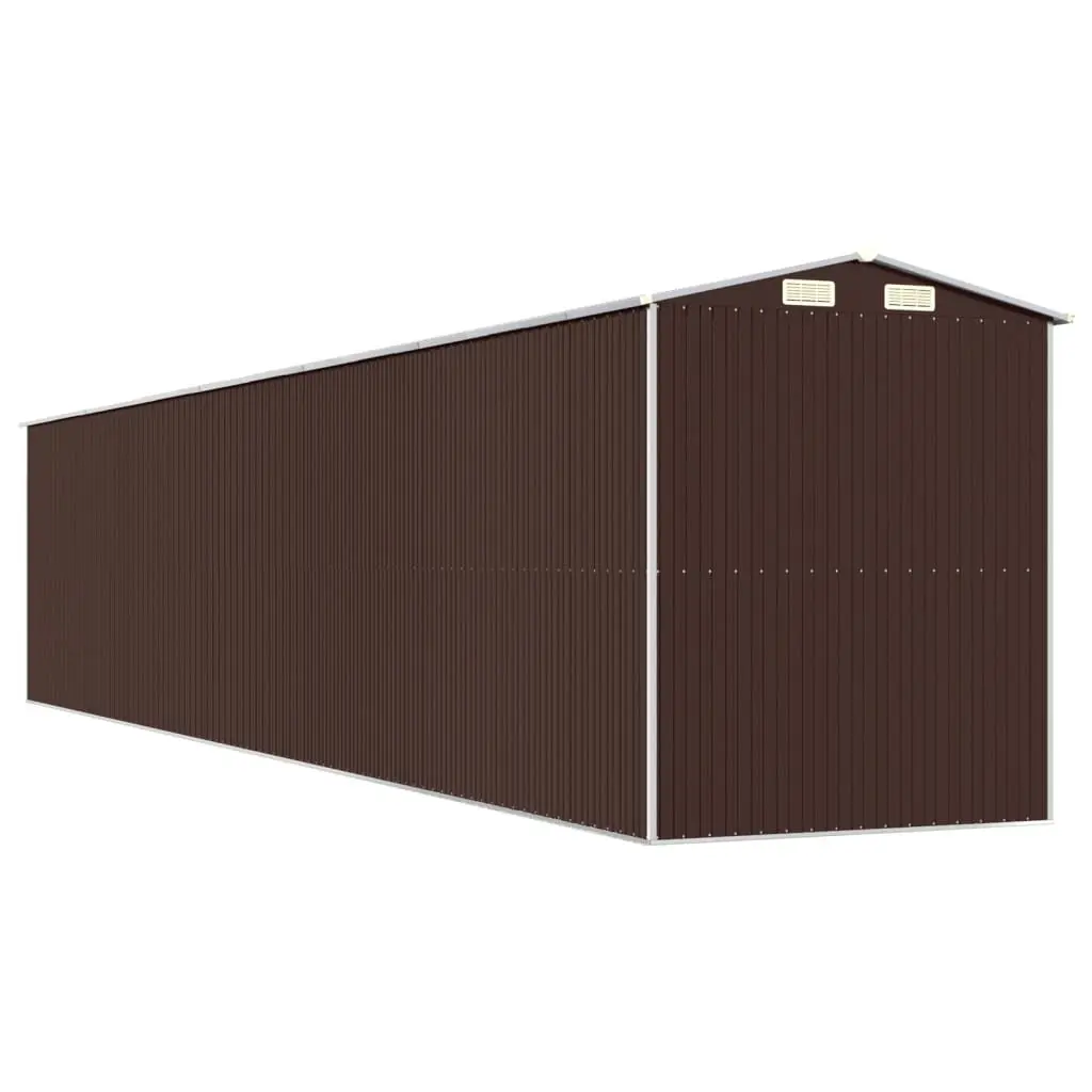 Garden Shed Galvanised Steel Dark Brown 192 x 102 x 223 cm