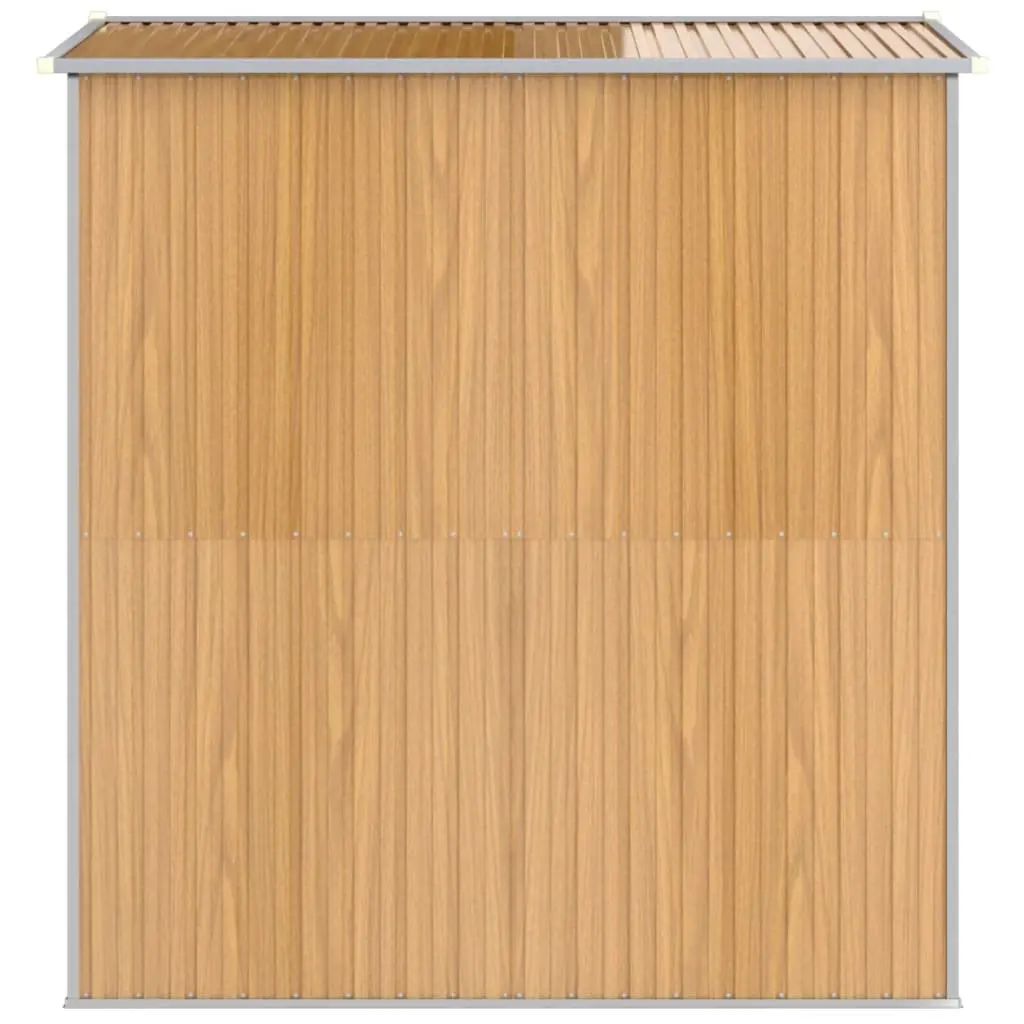 Garden Shed Galvanised Steel Brown 192 x 191 x 223 cm