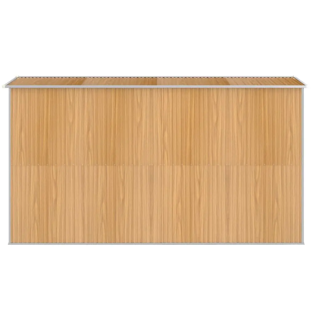 Garden Shed Galvanised Steel 192 x 357 x 223 cm Light Brown