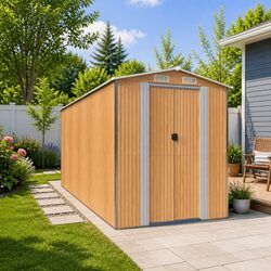 Durable Brown Garden Shed with Galvanised Steel Design