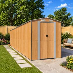 Brown Outdoor Storage Shed with Double Doors