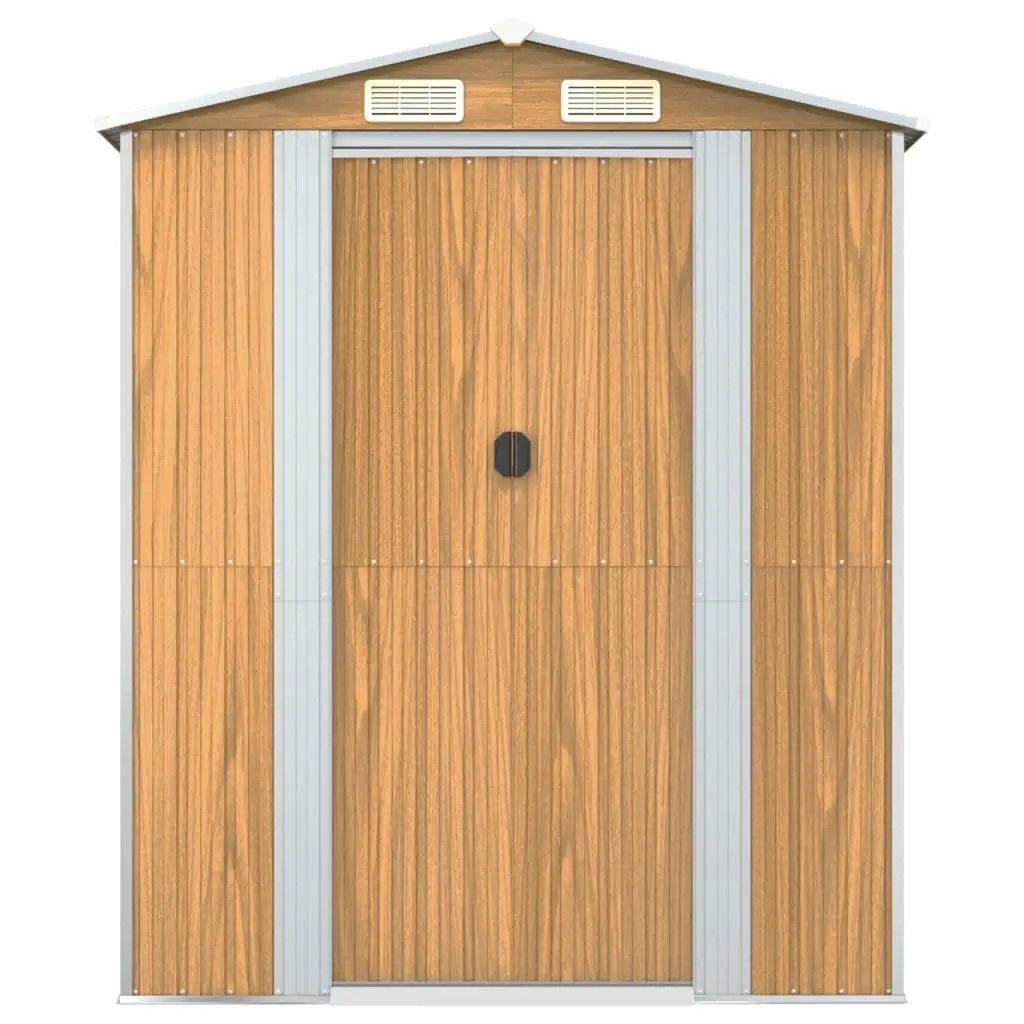 Garden Shed Galvanised Steel Brown Outdoor Storage Tool House 192L x 223H x 855W cm