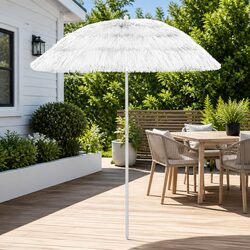 Sturdy White Beach Parasol 180cm with UV Protection