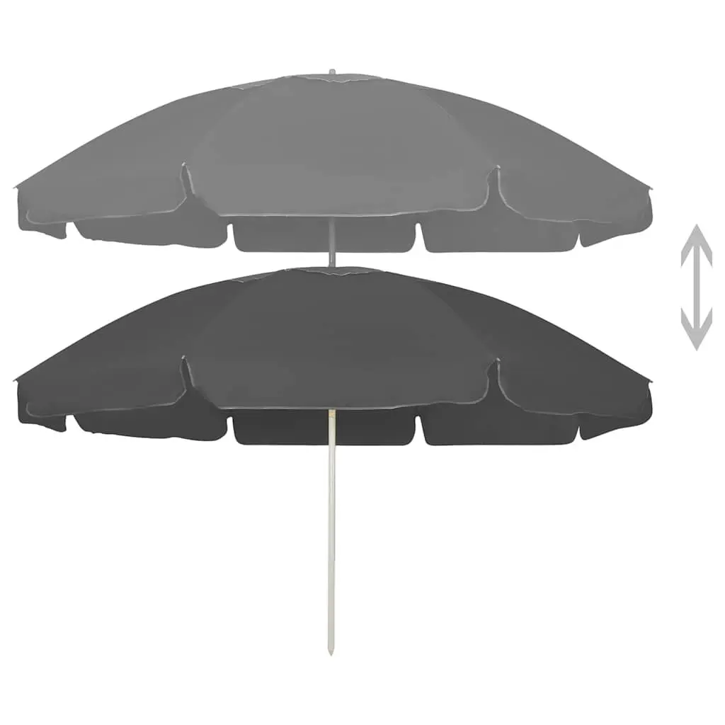 Anthracite Beach Parasol 240cm with Tilt and Vent