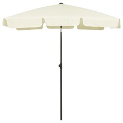Sturdy Yellow Beach Parasol 180x120 cm with Tilt Function