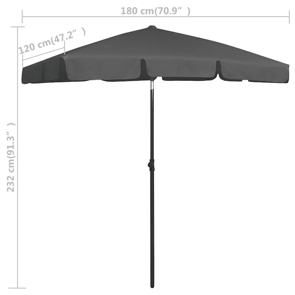 Beach Parasol with UV Protection and Tilt Feature