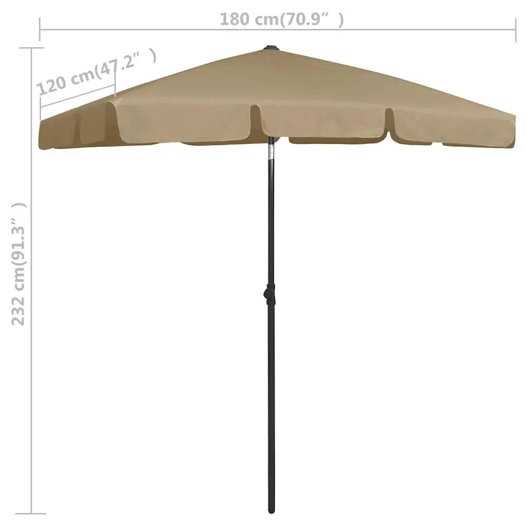 Beach Parasol with UV Protection and Tilt Function