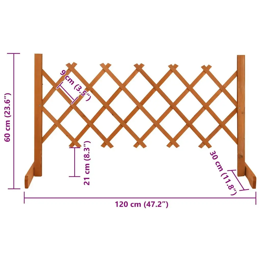 Expandable Wooden Trellis Fence Panel 120x60cm