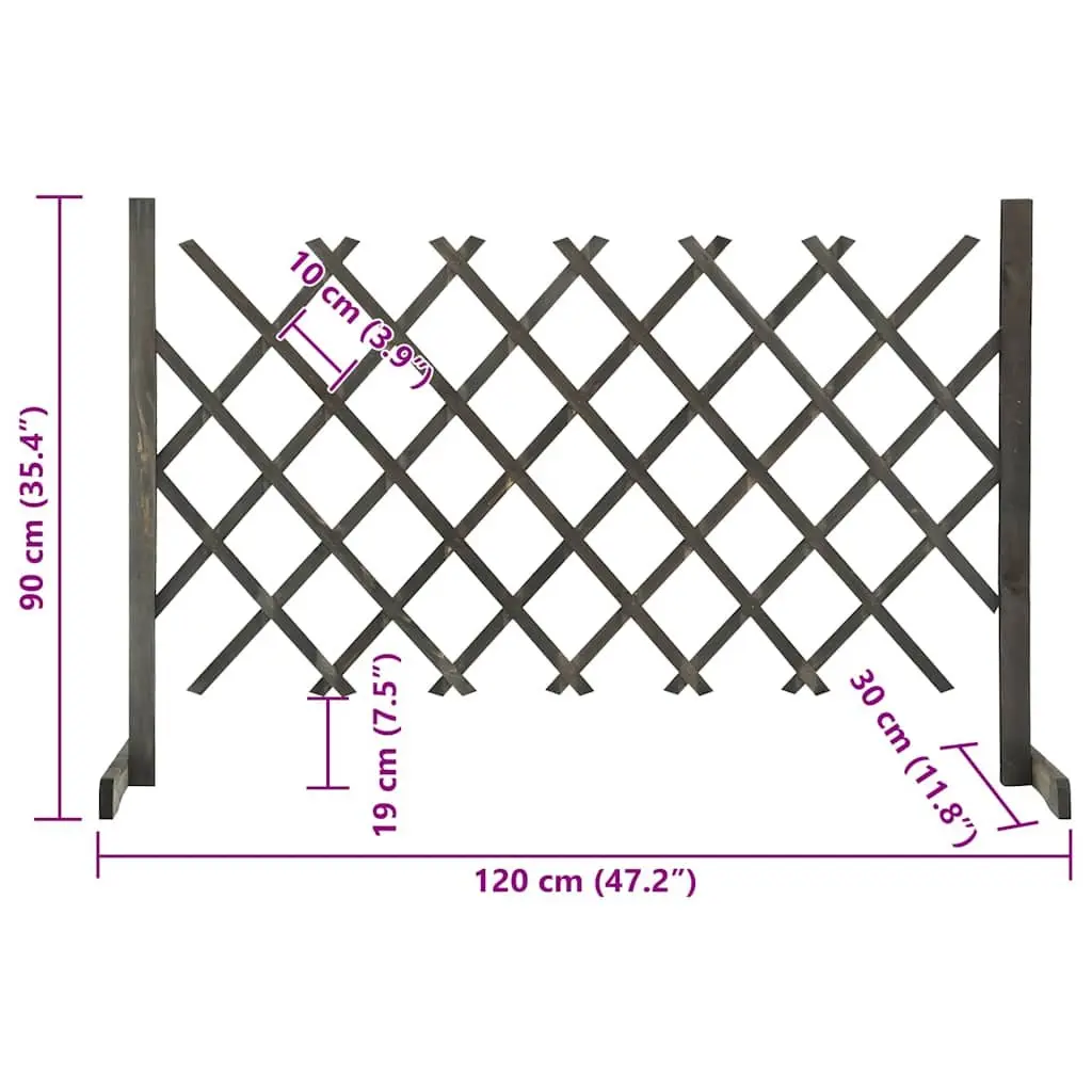 Garden Trellis Fence Panel Solid Firwood 120x90 cm Grey
