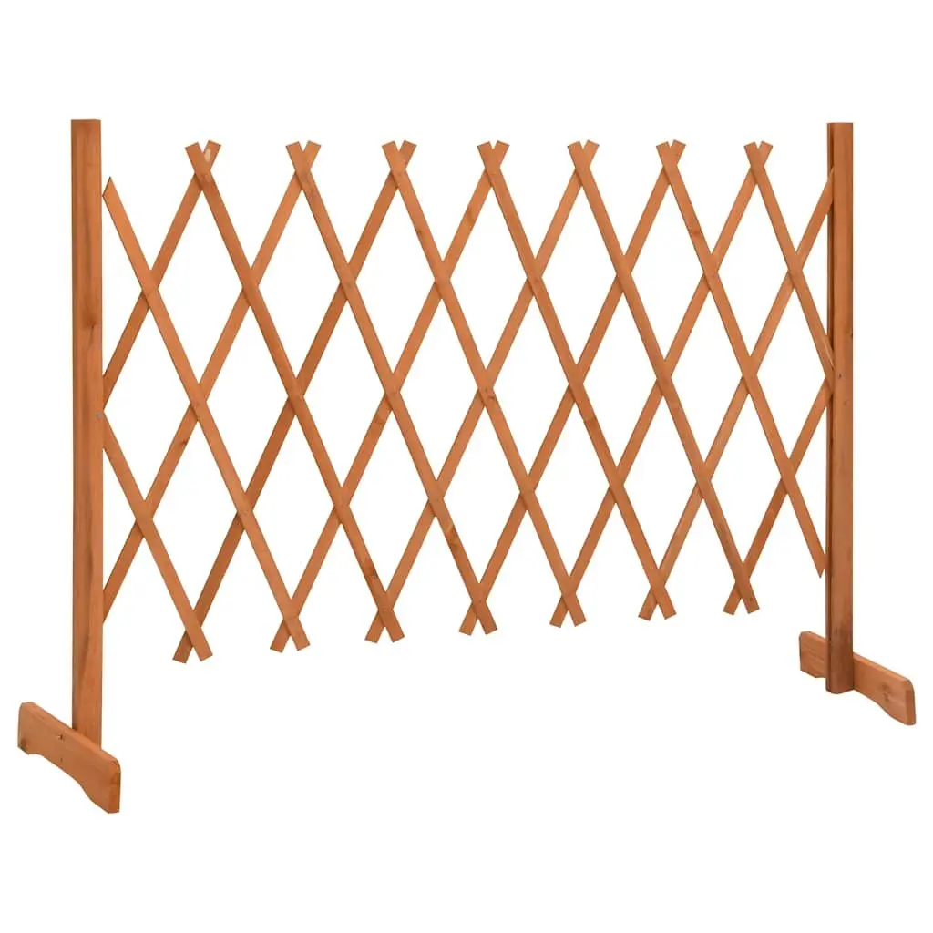 Garden Trellis Fence Panel Solid Firwood Expandable 150 cm Orange