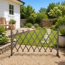 Grey Expandable Wooden Trellis Fence Panel 150x80 cm