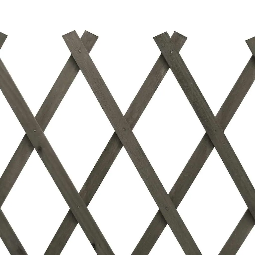 Garden Trellis Fence Panel Solid Firwood 150x80 cm Grey Expandable Outdoor Privacy Climbing